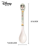 迪士尼（Disney）冰雪奇緣兒童碗嬰兒碗家用寶寶小孩餐盤密胺碗小學(xué)生仿瓷吃飯餐具 米奇勺子2個(gè)裝