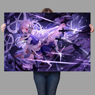 東方Project海報 魂魄妖夢(mèng)博麗靈夢(mèng)裝飾掛畫(huà)臥室二次元卡通魔理沙 Project 502 42x30cm背膠/輕薄/撕開(kāi)即可粘貼