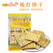 Ho.mimi 蘇打餅干268g原味黑芝麻香蔥咸味梳打餅干14小包獨(dú)立包裝 芝麻淮山味