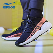 鴻星爾克（ERKE）女鞋跑步鞋夏季網(wǎng)面透氣學生輕便時尚潮運動鞋休閑百搭慢跑鞋子女 正黑/淺橙 35