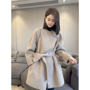 MODX香港女裝韓版洋氣毛呢大衣中長(cháng)款氣質(zhì)腰帶毛呢外套女秋冬季時(shí)尚女 駝色 S