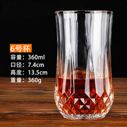 家用玻璃杯子透明啤酒杯果汁牛奶早餐杯泡茶杯創(chuàng  )意鉆石水杯白酒杯 6號-容量360ml-經(jīng)典款