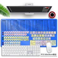 朋訊（PENGXUN） 五筆字根表鼠標(biāo)墊口訣鍵盤(pán)圖字型助記圖學(xué)打五筆字根表圖高清五筆鼠標(biāo)墊辦公電腦墊 藍(lán)色五筆+拼音+快捷鍵60x30cm