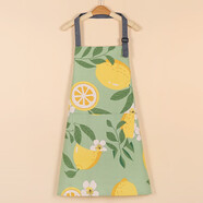 羽爾樂(lè )新款韓版可愛(ài)棉質(zhì)帆布圍裙女家用廚房做飯防污透氣耐磨時(shí)尚小清新 【帆布掛脖】綠底檸檬