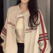 俞兆林vintage棒球服女2025年新款春夏季美式復(fù)古學(xué)生立領(lǐng)夾克外套ins潮 卡其色 S