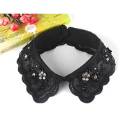 沐悠羽假領(lǐng)子女百搭領(lǐng)韓國蕾絲襯衫假衣領(lǐng)裝飾領(lǐng)子娃娃領(lǐng)季假領(lǐng) 19 雙層繡花領(lǐng)黑