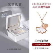 銀千惠999足銀三生有杏項(xiàng)鏈女士高級(jí)感輕奢吊墜情人節(jié)生日禮物送女朋友 項(xiàng)鏈(玫瑰金色)+520光影禮盒 銀杏葉項(xiàng)鏈配足銀證書/玫瑰花禮盒送老婆/情人節(jié)禮物