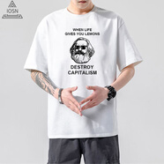 IOSN列寧t恤社會(huì)周邊海報(bào)短袖CCCP機(jī)器人馬克思徽章衣服夏 Y140白色馬克思 L 170-175cm/130-150斤