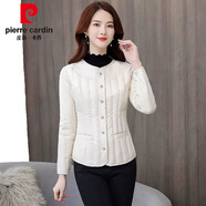 皮爾卡丹（pierre cardin）羽絨內膽女修身輕薄搭配大衣保暖馬甲內穿短款大碼冬季羽絨服外套 米白色 2XL 建議(115-125斤)