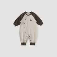 巴厘小豬（BALIPIG）寶寶衣服秋冬新生兒德絨保暖哈衣男女寶秋裝嬰兒秋季連體衣春秋款 霧灰 73cm