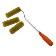 邦涂飾（Bang tu shi） 邦涂飾系列拉毛滾筒刷拉花滾筒肌理漆藝術(shù)滾刷工藝彈性涂料花紋 4寸中花一個(gè)支架3個(gè)滾芯