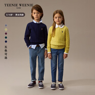 Teenie Weenie Kids小熊童裝24秋男女童經(jīng)典百搭休閑圓領(lǐng)羊毛毛衣 黃色 110 cm
