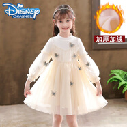 迪士尼（Disney）女童連衣裙2024春秋新款裙子春裝5-12歲兒童公主裙小女孩童裝女