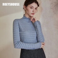 ROEYSHOUSE羅衣知性高領(lǐng)羊絨毛衣女冬裝新款彈力打底毛針織衫07270 風(fēng)鈴草蘭 L