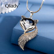 Qlady狐貍毛衣鏈女長(zhǎng)款項(xiàng)鏈氣質(zhì)秋冬毛衣掛件時(shí)尚首飾配飾吊墜生日禮物 咖金色