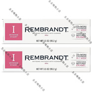倫布蘭特（Rembrandt）美國進(jìn)口Rembrandt含氟強效去漬亮白薄荷味牙膏 紅色去漬 99.2g 1支