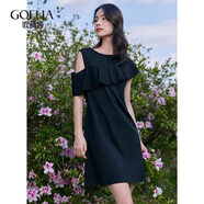 歌莉婭黑色顯瘦連衣裙夏裝名媛禮服裙子女裝小個子氣質(zhì)125R4H6P0 00B黑色 M
