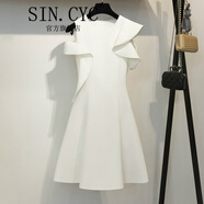 SIN.CYC女裝白色無(wú)袖連衣裙女性感禮服夏季韓版時(shí)尚名媛氣質(zhì)仙女裙 白色  S （95-105左右）