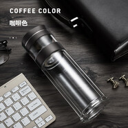 壹滴水茶水分離泡茶杯雙層玻璃杯男女高檔便攜過濾保溫水杯子 咖啡色