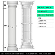 靈臺山羅馬柱子模具圓柱光面柱模型別墅圓形水泥小柱子裝飾建筑模板塑料 光面-直徑25公分1.52米高家裝款 圓柱【光面圓頭圓腳】