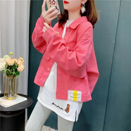 巧除小個子短款牛仔外套女2025年新款春秋韓版洋氣減齡百搭寬松上衣 2016-粉色- L 【115-125斤】