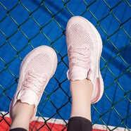 耐克（NIKE）新款女鞋React Flyknit 泡沫顆粒編織緩震休閑鞋網(wǎng)鞋跑步鞋 AQ0070-600 36.5
