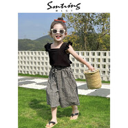 mlgt kids童裝女童秋裝套裝2025新款洋氣兒童春秋季衣服馬甲T恤三件套 蝴蝶結套裝 130 cm