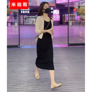 米珀莉（MIPOLI）套裝連衣裙2025夏天新款女裝氣質(zhì)女神范夏季穿搭女套裝開(kāi)衫吊帶裙 白色 L