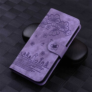 錦灝 適用蘋果14ProMax手機套櫻花貓iPhone13翻蓋插卡支架12全包防摔11保護殼高檔男女 漫畫櫻花貓壓花【紫色】 6.1英寸蘋果12/12 Pro
