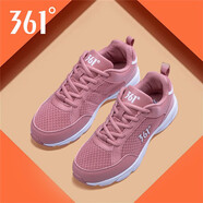 361°女鞋 跑步鞋女運(yùn)動(dòng)鞋夏季361度女鞋網(wǎng)面休閑鞋透氣軟底旅游鞋子 粉泥紅/361度白 35