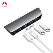 Snowkids Type-C擴(kuò)展塢轉(zhuǎn)換器適用于蘋果Macbook華為手機(jī)四合一HUB分線器USB3.0轉(zhuǎn)接器轉(zhuǎn)接頭折疊收納鋁殼