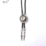 西部牛仔波洛領(lǐng)帶歐美個(gè)性休閑風(fēng)bolo tie波洛領(lǐng)結時(shí)尚領(lǐng)繩項鏈 尼龍繩/佛頭吊墜/古銀色