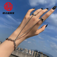 胖東來(lái)品質(zhì)鏈條戒指歐美2024金屬手鏈一體式指環(huán)男女嘻哈朋克風(fēng)蹦 JS5233 開(kāi)口可調(diào)節(jié)