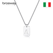 BROSWAY歐美字母軍牌項(xiàng)鏈鈦鋼個(gè)性潮時(shí)尚小眾輕奢飾品生日送男友禮物 軍牌字母項(xiàng)鏈情侶款 字母L GX-BLA12 鏈長605mm