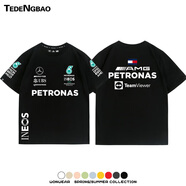 特登堡F1梅賽德奔斯馳AMG車隊(duì)服短袖上衣服團(tuán)隊(duì)賽車服夏季純棉寬 黑色 S