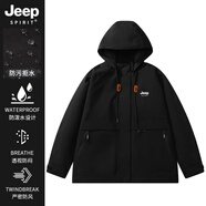 吉普（JEEP）玫瑰的故事黃亦玫同款沖鋒衣女款2025新款三合一外套 黑色【單沖】 S