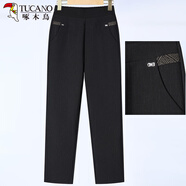 啄木鳥(niǎo)媽媽裝褲子春秋季寬松高腰長(cháng)褲中老年女裝褲外穿老太太奶奶褲Z 2號色雨點(diǎn)紋(春秋) 4XL (建議135-150斤)