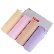 蝶安芬4條裝 內褲女士棉質(zhì)甜美女士高腰收腹花邊三角短褲女式13118 975S 紫色+粉色+黃色+膚色 XL（2尺2-2尺4）