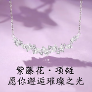 帝唐尚品「紫藤花」純銀s999微笑項(xiàng)鏈女輕奢小眾高級(jí)感鎖骨鏈閨蜜生日禮物 紫藤花項(xiàng)鏈