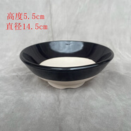 興財（XINGCAI）老式手繪蘭邊碗土蒸燒白扣肉蒸碗 家用碗油碟沾水碗摔碗酒粗陶 大黑碗8個裝 14.5cm