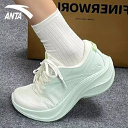 安踏（ANTA）葉子5丨運動鞋女鞋夏季輕便減震跑步鞋休閑鞋女網(wǎng)面透氣跳繩鞋 象牙白/淺曦綠/熒光淺草綠-1 37.5 6.5 (女37.5)