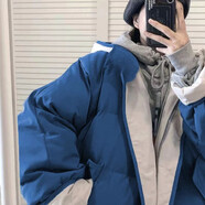 鏡莎外套秋冬款女羽棉襖絨服女寬松加絨加厚兩面穿工裝棉衣棉服女外套 圖片色 均碼