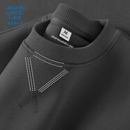 JEANSWEST LIFE真維斯無帽衛(wèi)衣男春秋季寬松打底外套倒三角設計重磅圓領上衣男