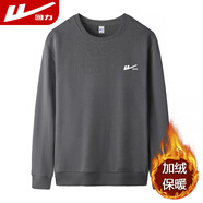 回力衛(wèi)衣男 圓領(lǐng)長(zhǎng)袖t恤男印花加絨保暖打底衫男春秋冬上衣外套男裝