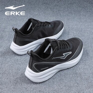 鴻星爾克（ERKE）運動(dòng)鞋男鞋夏季新款網(wǎng)面透氣慢跑鞋軟底舒適防滑耐磨跑步鞋男款 正黑/碳灰3151【網(wǎng)面透氣】 44