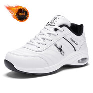 喬丹格蘭【廠(chǎng)牌】秋冬女鞋氣墊跑鞋防水旅游鞋運動(dòng)防滑耐磨透氣皮 926白色加絨棉鞋 40