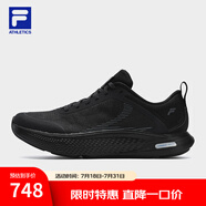 FILA官方男鞋NUVOLE JOG路跑鞋2025夏新款柔云健步鞋運動鞋 駿馬黑-BB 40