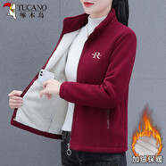 啄木鳥(niǎo)搖粒絨短外套女秋冬款2025年新款抓絨衣時(shí)尚洋氣短款雙面絨上衣 棗紅 L (95-110斤)