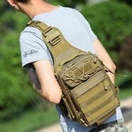 男戰(zhàn)術(shù)胸包迷彩個(gè)性潮流弓箭手背包戶外休閑時(shí)尚運(yùn)動(dòng)騎行包時(shí)尚黑色單肩斜挎背包 狼棕色