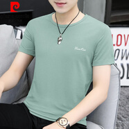 皮爾卡丹（pierre cardin）莫代爾冰絲t恤短袖男簡(jiǎn)約衣服百搭夏季圓領(lǐng)夏裝休閑冰感半袖潮流 8817-223灰綠色 2XL【140-160斤】